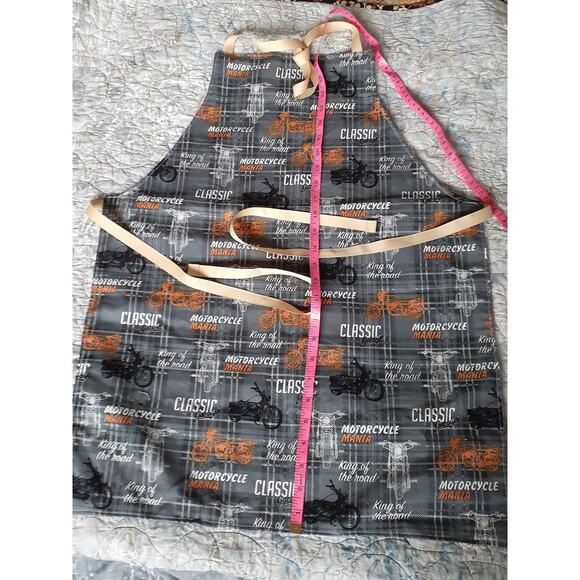 Children's Apron with Motorcycle Print - Handmade - Picture 2 of 5